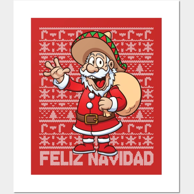 Feliz Navidad Satna Ugly Christmas Sweater Feliz Navidad